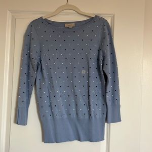LOFT Outlet XS Light Blue Top with Polka Dots.
